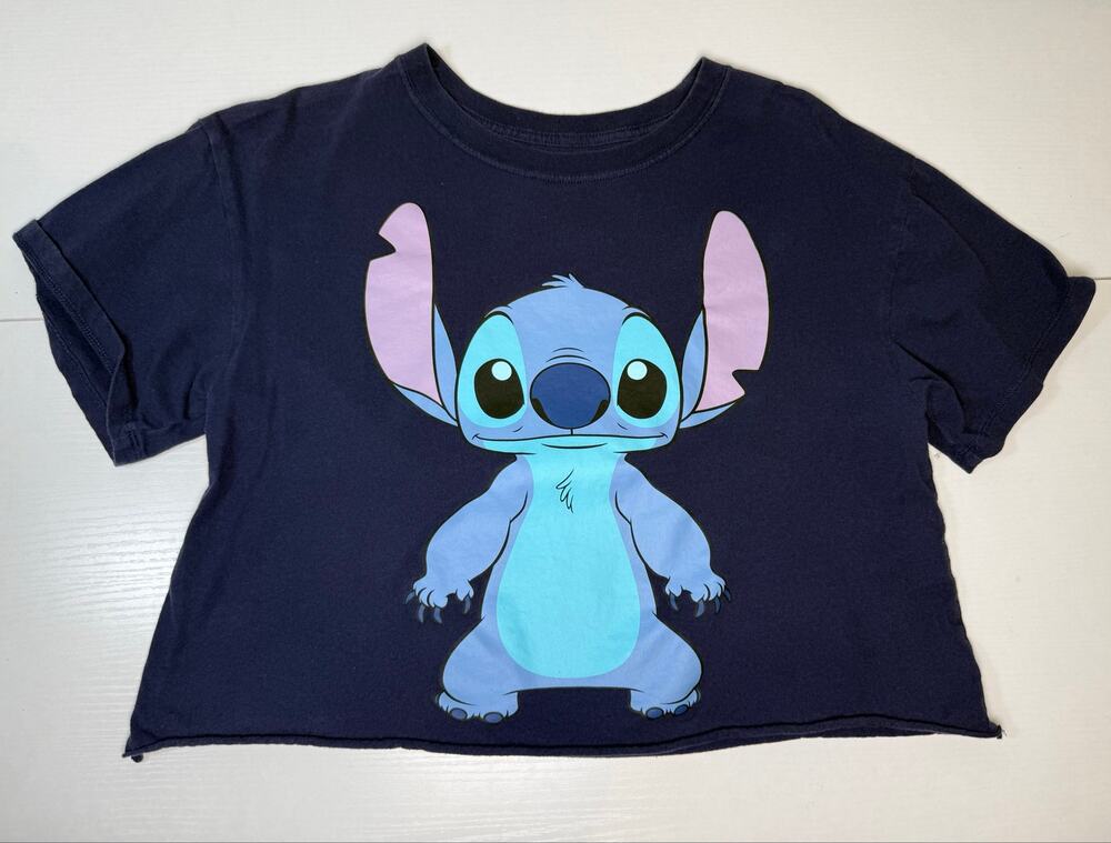 Disney Stitch Cropped T-Shirt, Medium